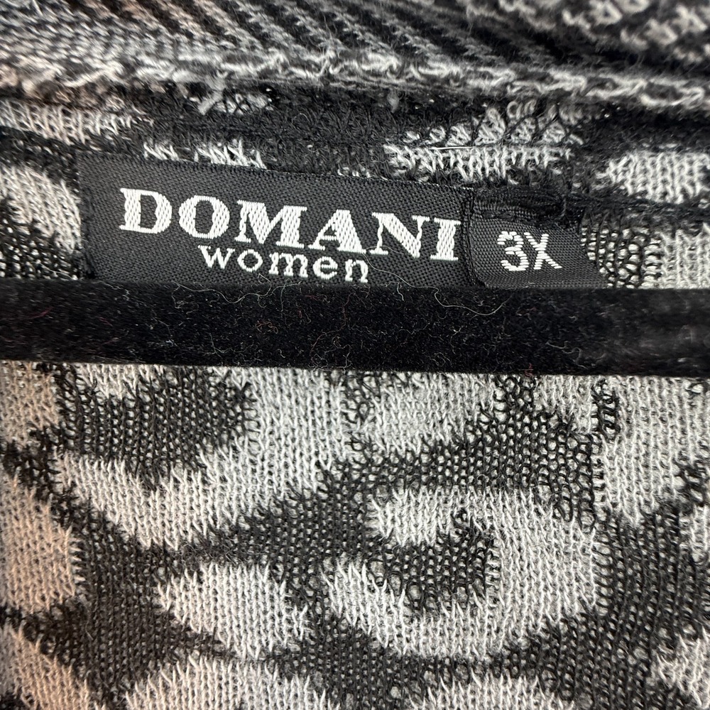 Domani Women Animal Print Long Open Front Cardigan Sweater Gray 3X Duster - Picture 9 of 10